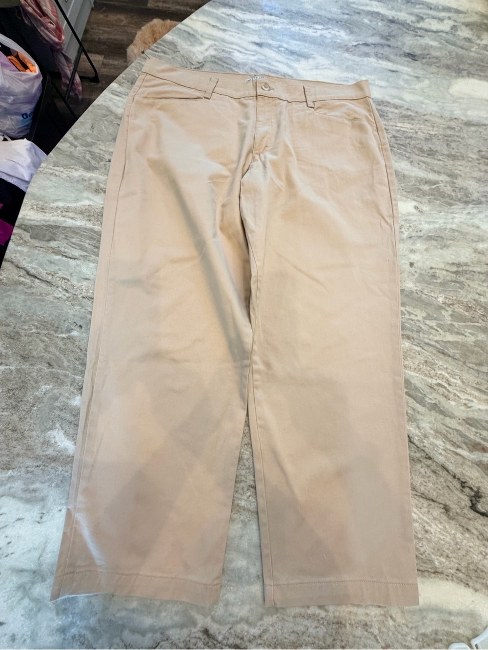 Lee Relaxed Fit Tan Khaki Straight Leg Pants 20W Petite